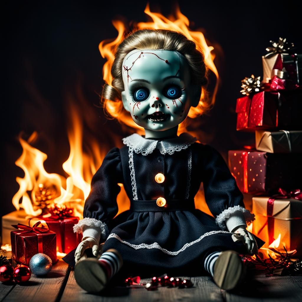 Macabre Horror: Possessed Doll Burns Christmas