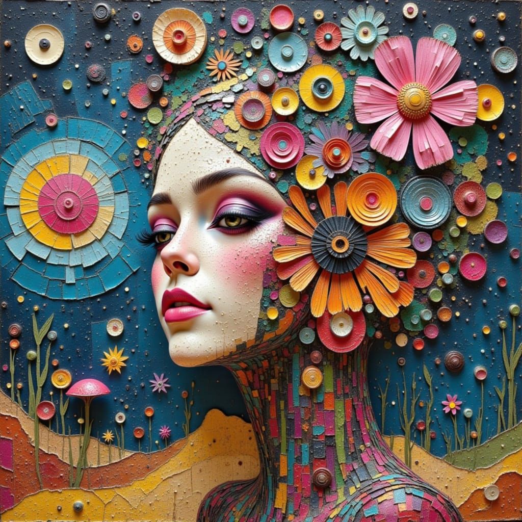 Surreal Dreamscape with Painterly Pulp Texture