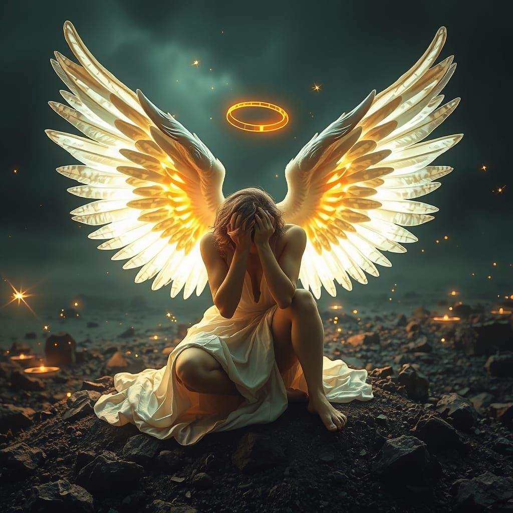 Angel with Electric Wings in HDR