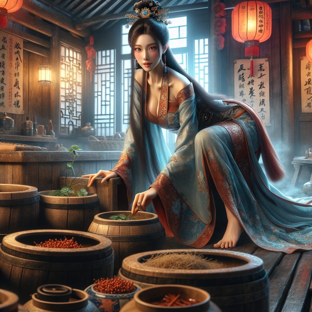 Chinese Spy Poisoning Tea in Ancient Bathhouse