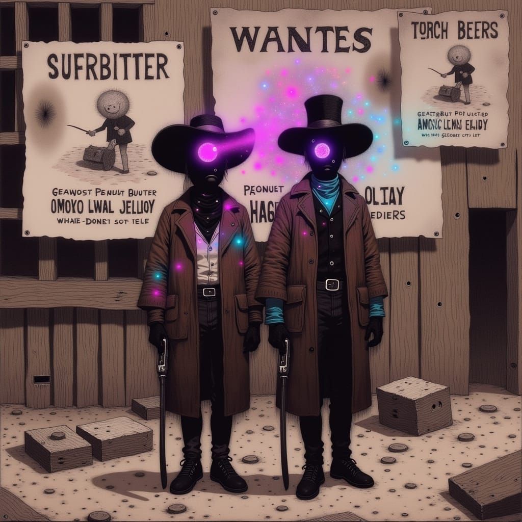 Wanted Posters of the Notorious Peanut Butter and Grape Jell...