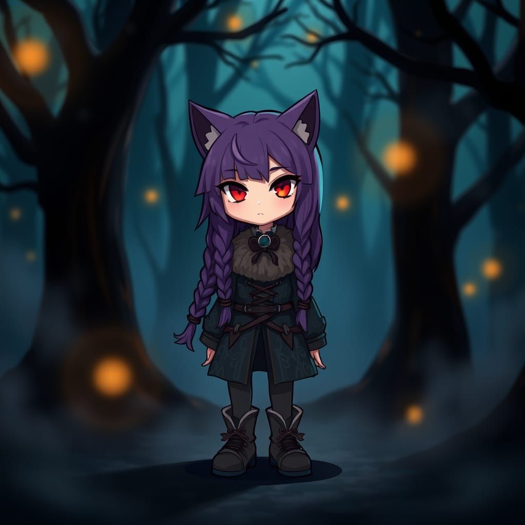 Mystical Forest Adventurer in Stylized Fantasy Style