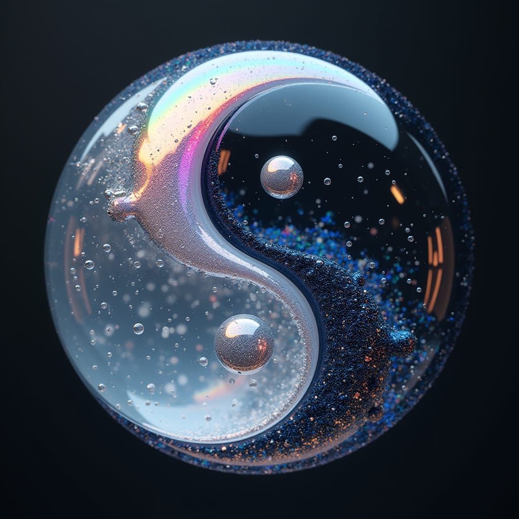 Yinyang Symbol: Soap Bubble Meets Antimatter