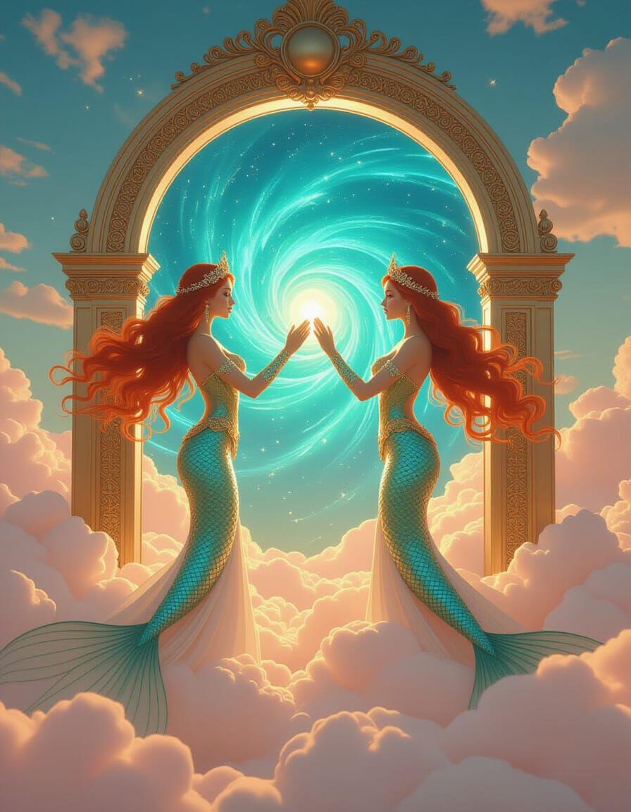 Celestial Mermaid Goddesses at Cosmic Portal