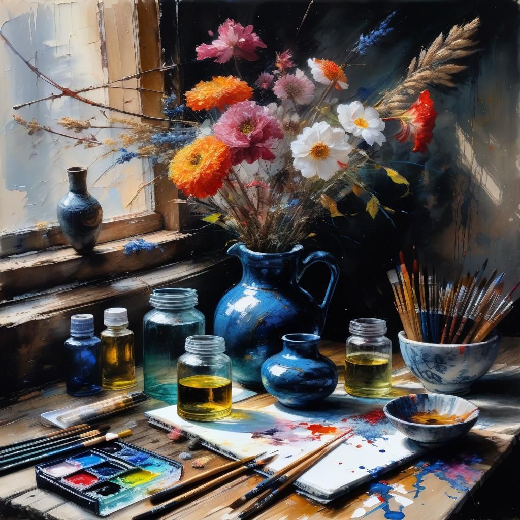 Wabi Sabi Still Life Oil Painting