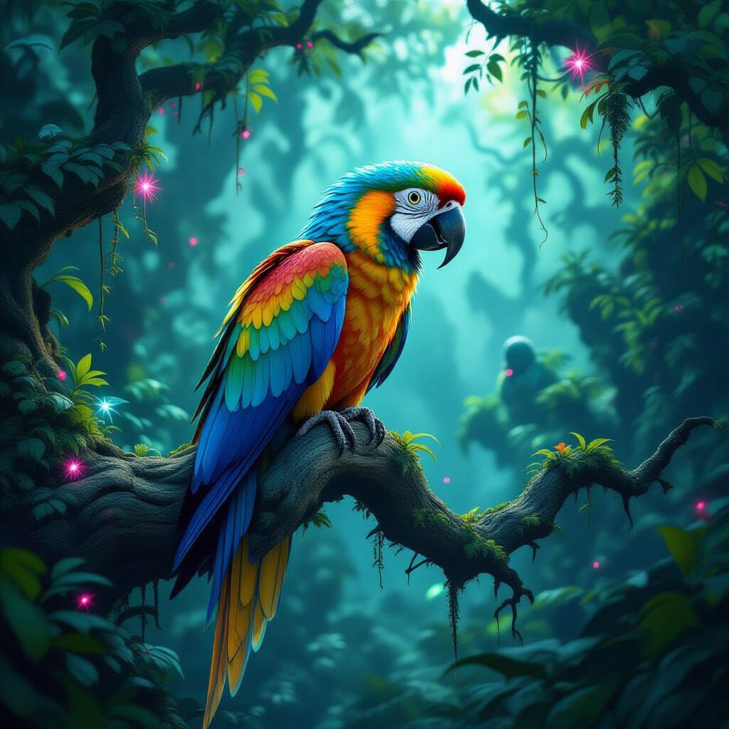 Alien Jungle Parrot in Dark Fantasy Concept Art
