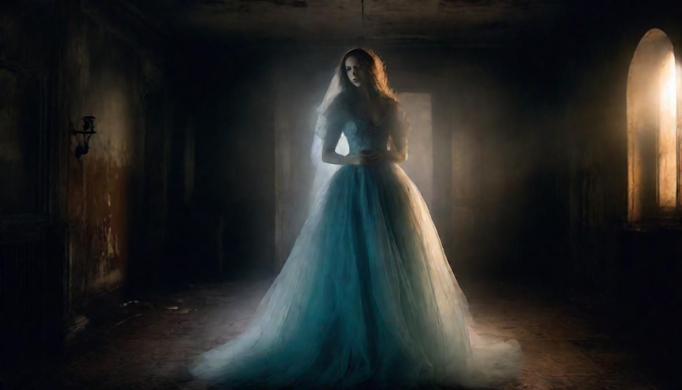 Ethereal Ghost Portrait in Abandoned Mansion
