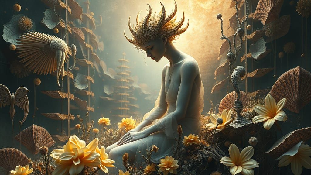 Enigmatic Figure in Cosmic Dreamscapes