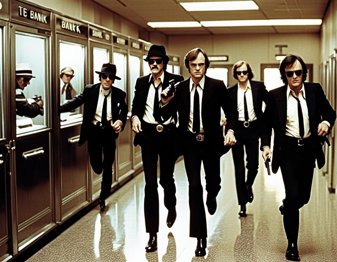 1980s Bank Heist in Tarantino Film Style