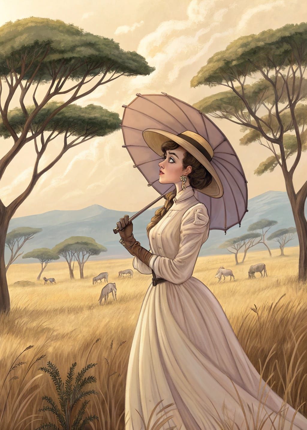 Victorian Woman on African Safari Adventure