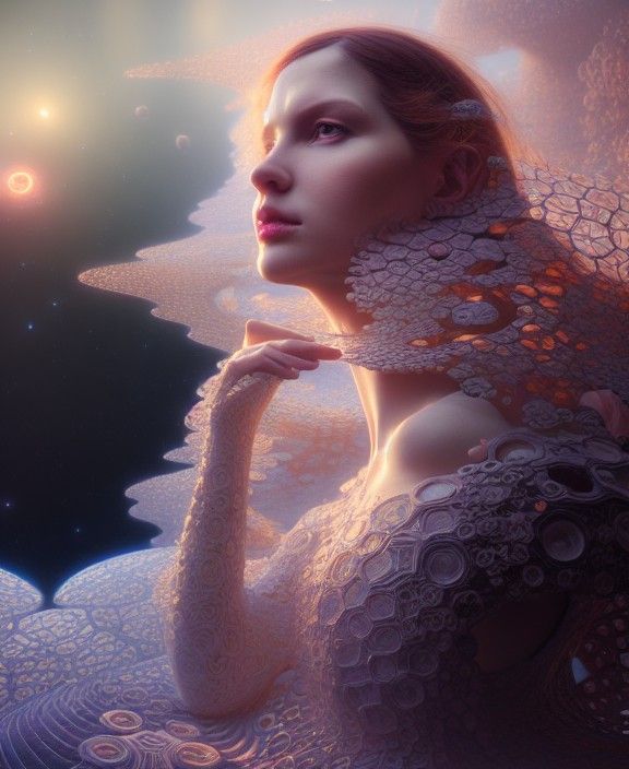 Intricate Fractal Design with Spherical Geometry