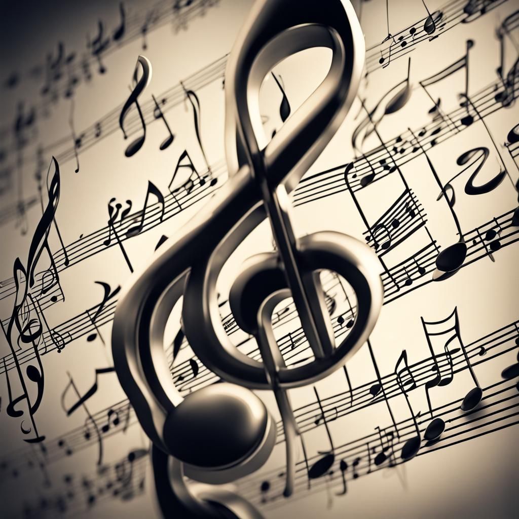 Hyperrealistic Musical Notes in High Definition