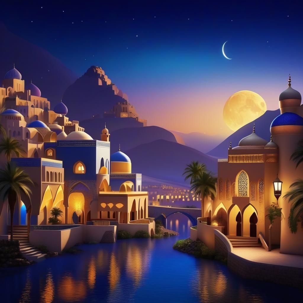 Arabian Nights Inspired Town Illustration