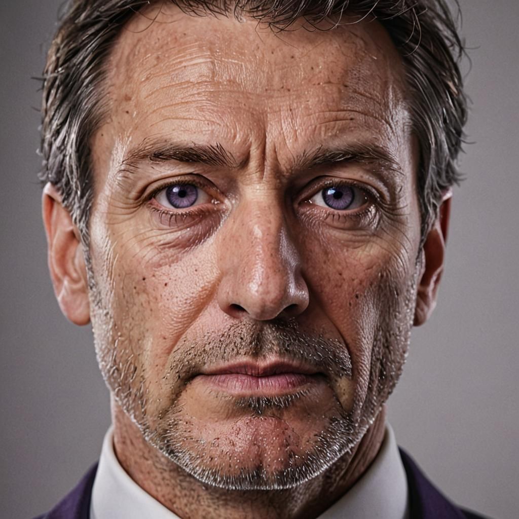 Detailed Portrait of a University Teacher in Black and White