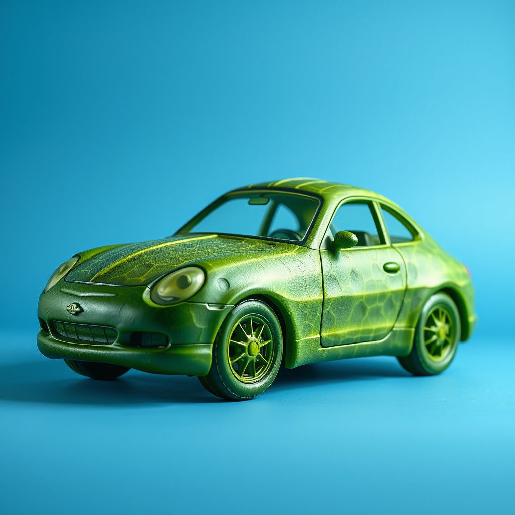 Realistic Car Sculpted from a Fresh Cucumber