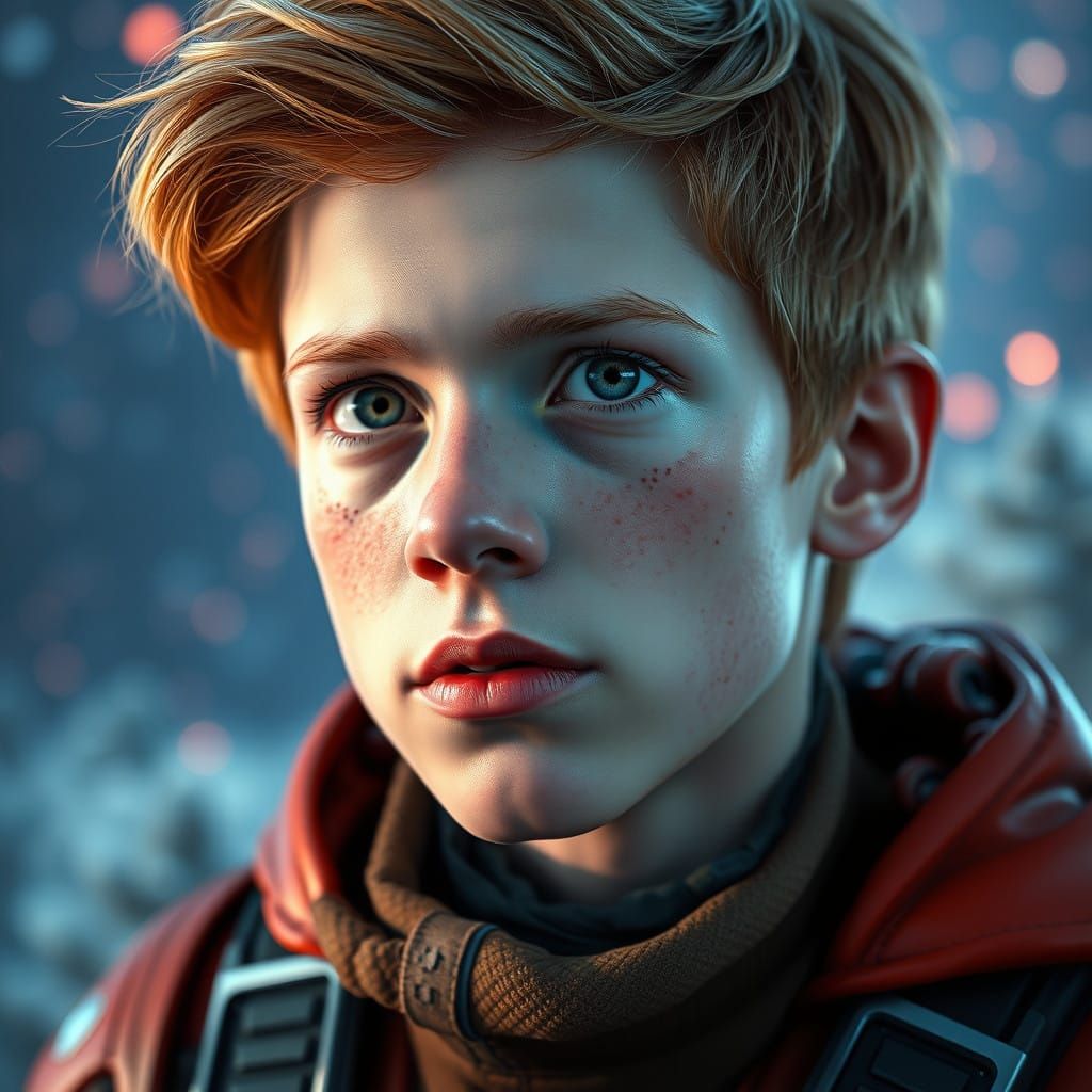 Cyberpunk Mashup of Elroy Jetson and Will Robinson in Hyper-...