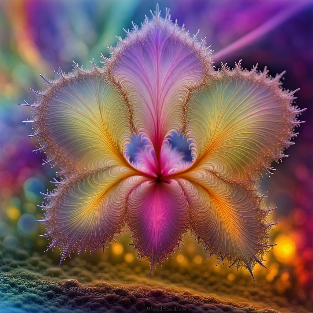Fractal Rainbow Orchid Macro Photograph