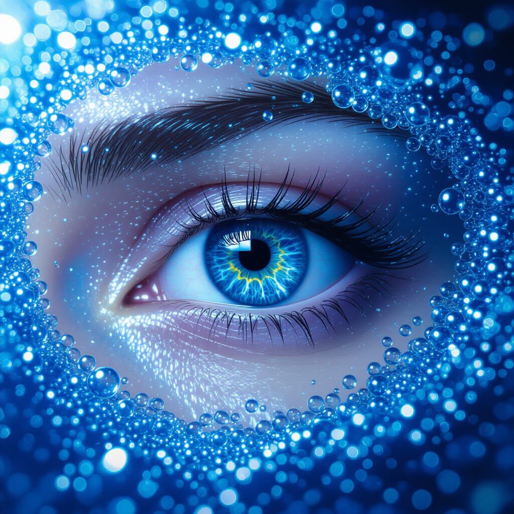 Optical Illusion of a Man's Eye in Magnetic Flux