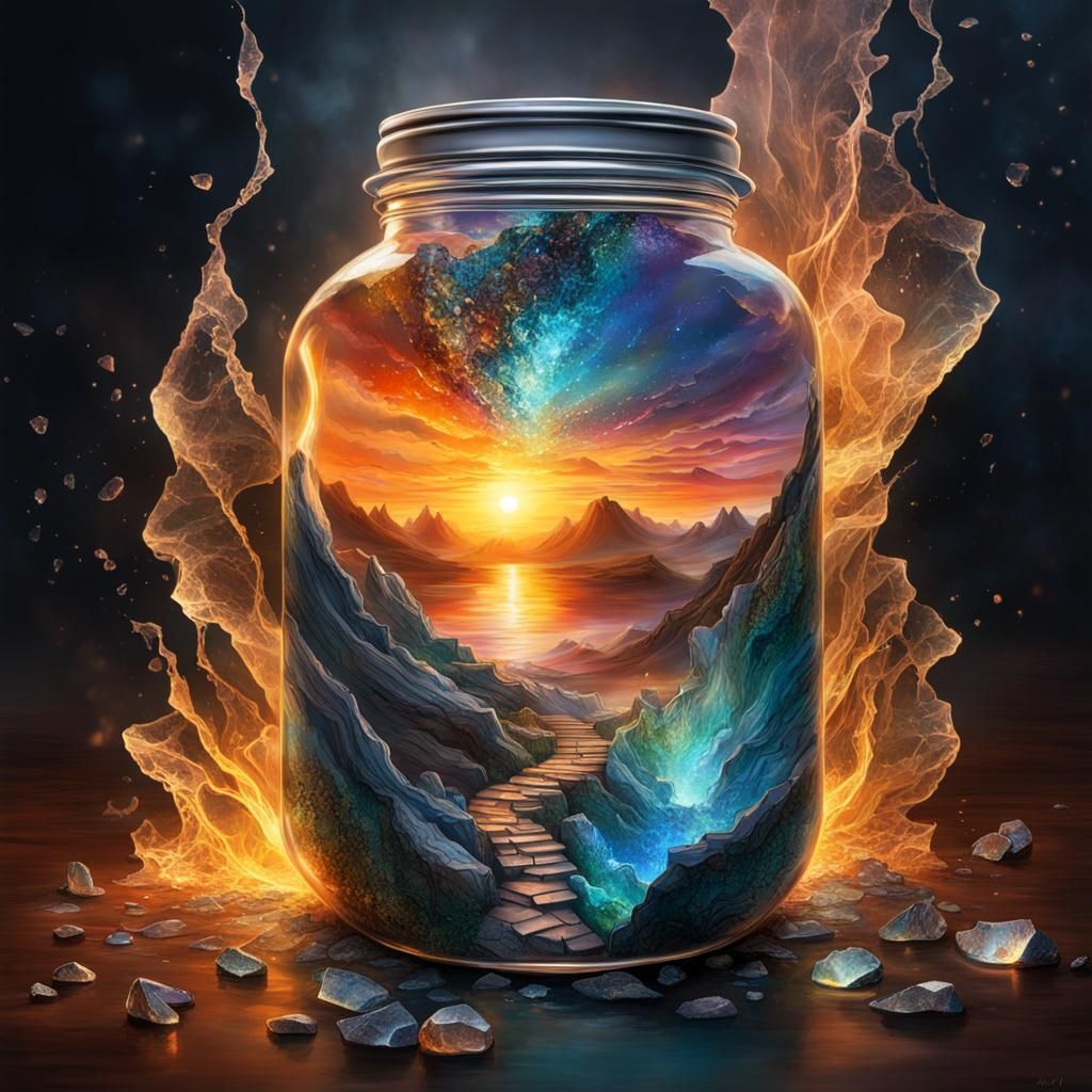 Magical Path Through Shattered Jar, Liquid Art