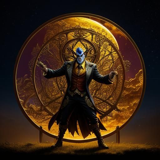 Artistic Wisdom Under a Colorful Sunset