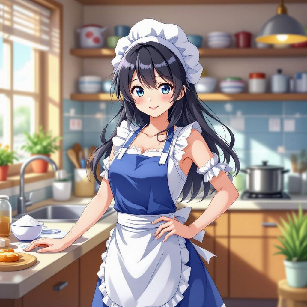 Anime Baking Soda Character in Japanese Kitchen