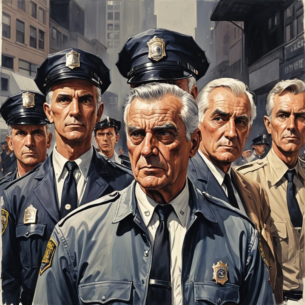 Sinister Police Squad in Digital Painting Style