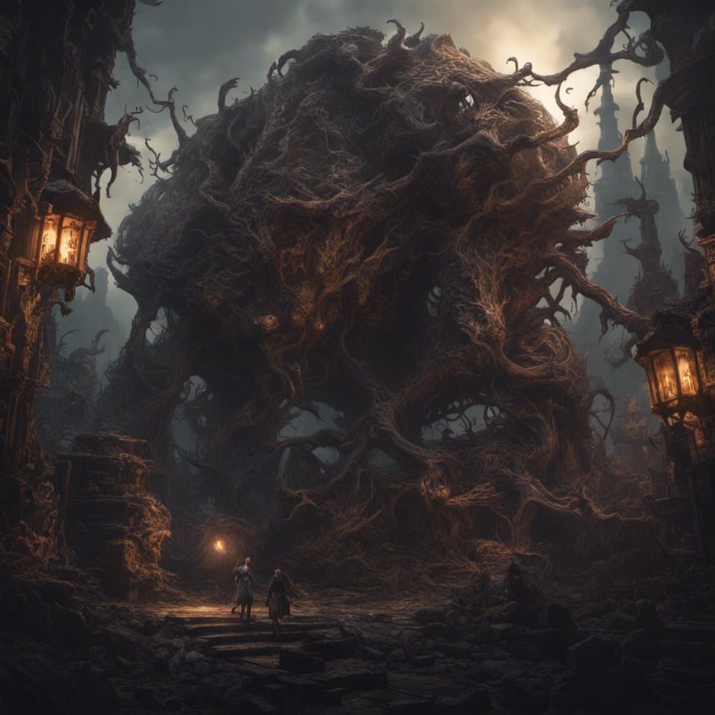 Nightmarish Dark Fantasy Concept Art in 8K