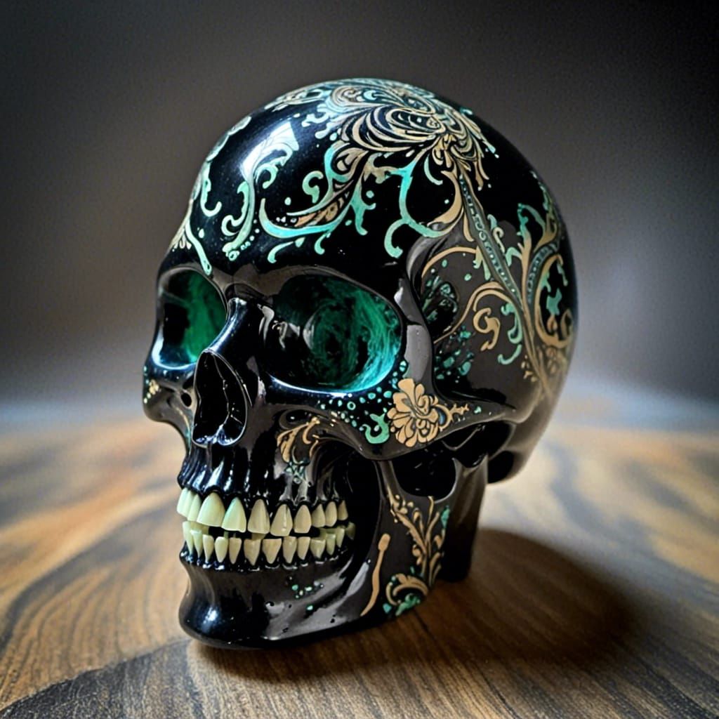 Ebonite Surface Reveals Intricate Glowing Tattoo