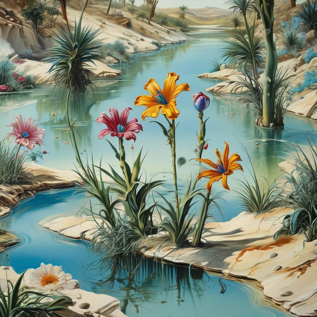 Surreal Azure-Eyed Flower by Meadow Brook