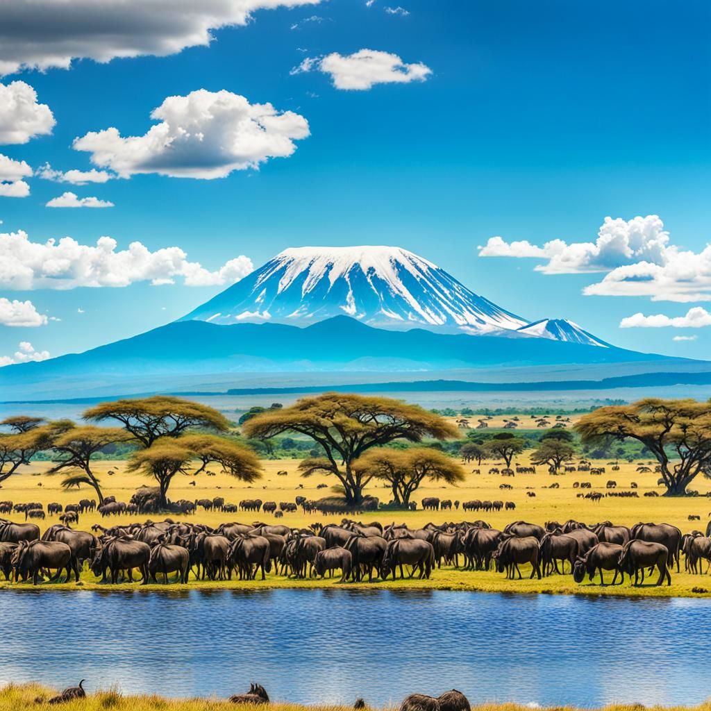 Kilimanjaro and Wildebeest in a Digital Landscape
