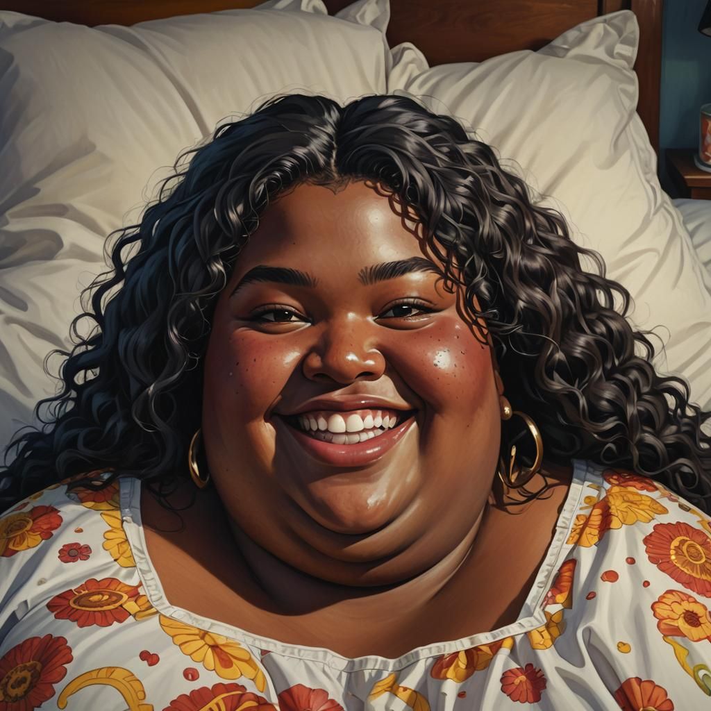 Hyperrealistic Portrait of an Obese Young Woman