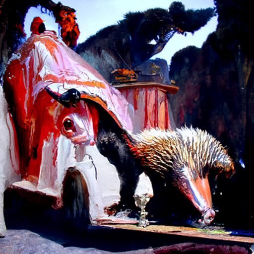 Vibrant Crowd Scene in Oil Painting Style