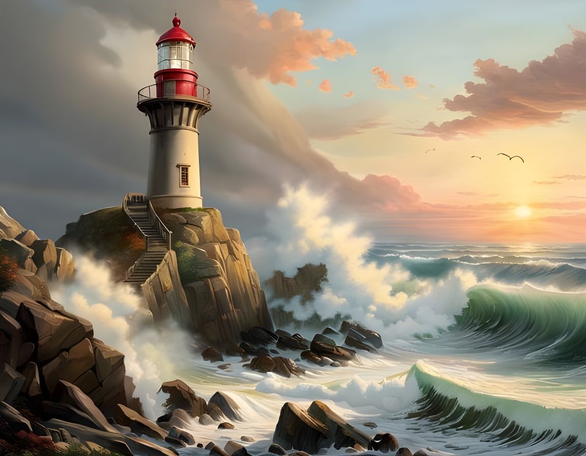 Epic Impressionist Stormy Sky in Gouache Style