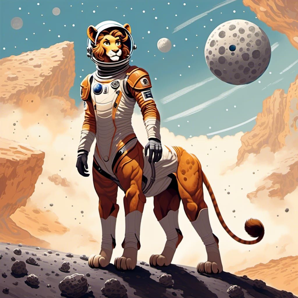 Wemic Astronaut on Lunar Surface in Space