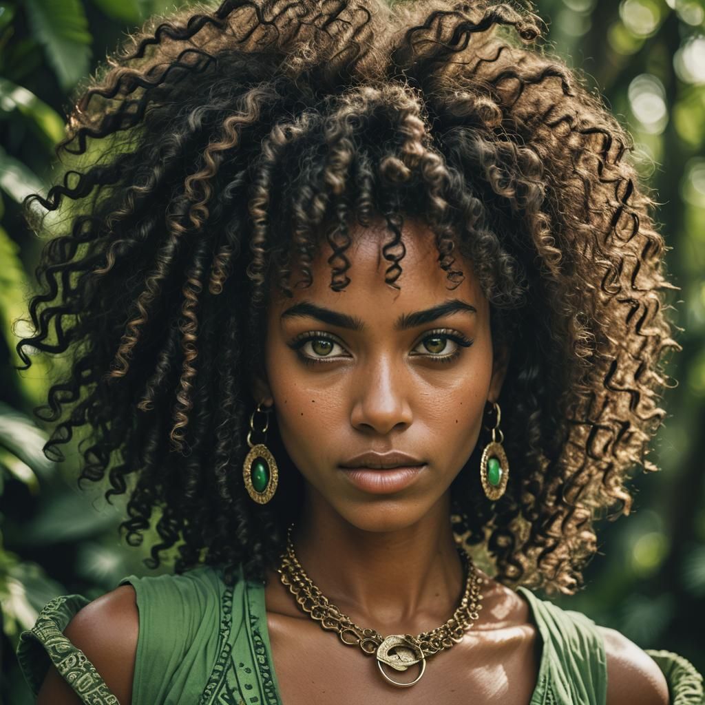 Stunning Portrait of a Dark-Haired Girl with Green Eyes