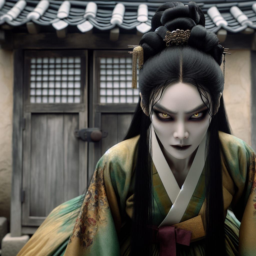 Mysterious Joseon Goddess of Toilets in Moody Hanbok