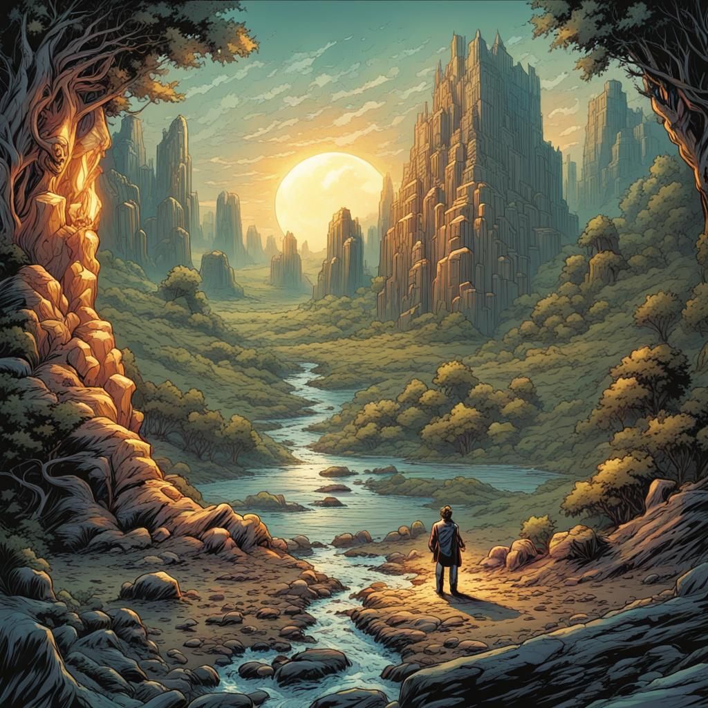 Magic Stone in Comic Book Art Style