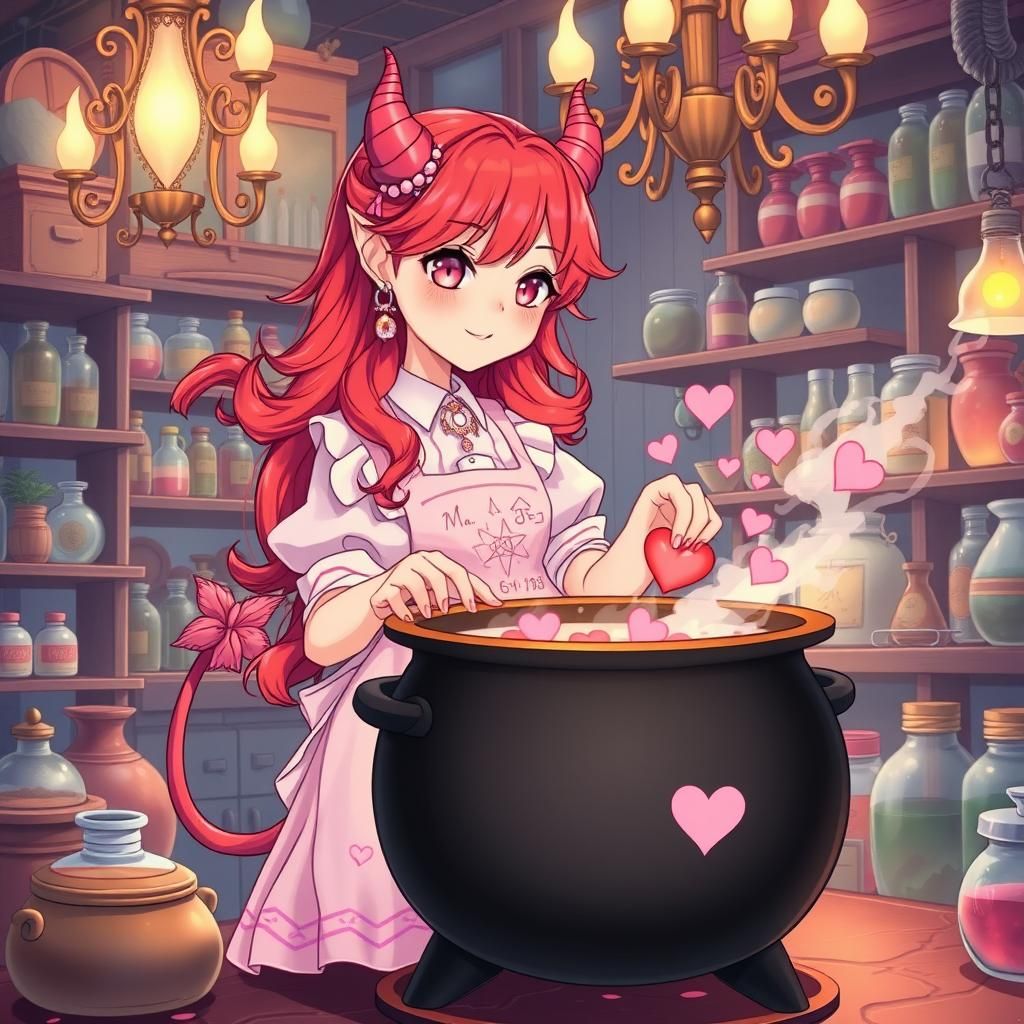 Enchanting Potion Brewer in Anime Style
