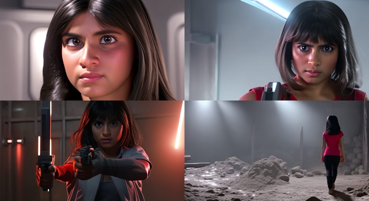 Dora the Explorer in a Hyperrealistic Saw Movie Scene