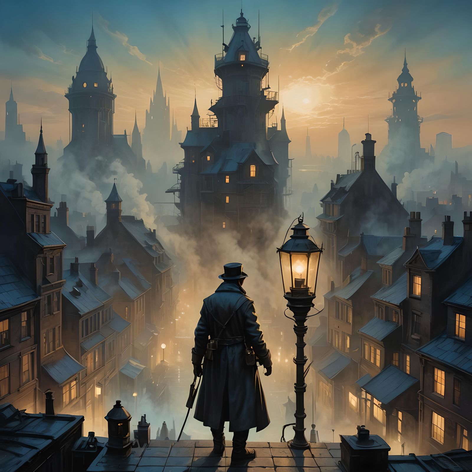 Fantastical Chimney Sweep in Detailed Matte Painting