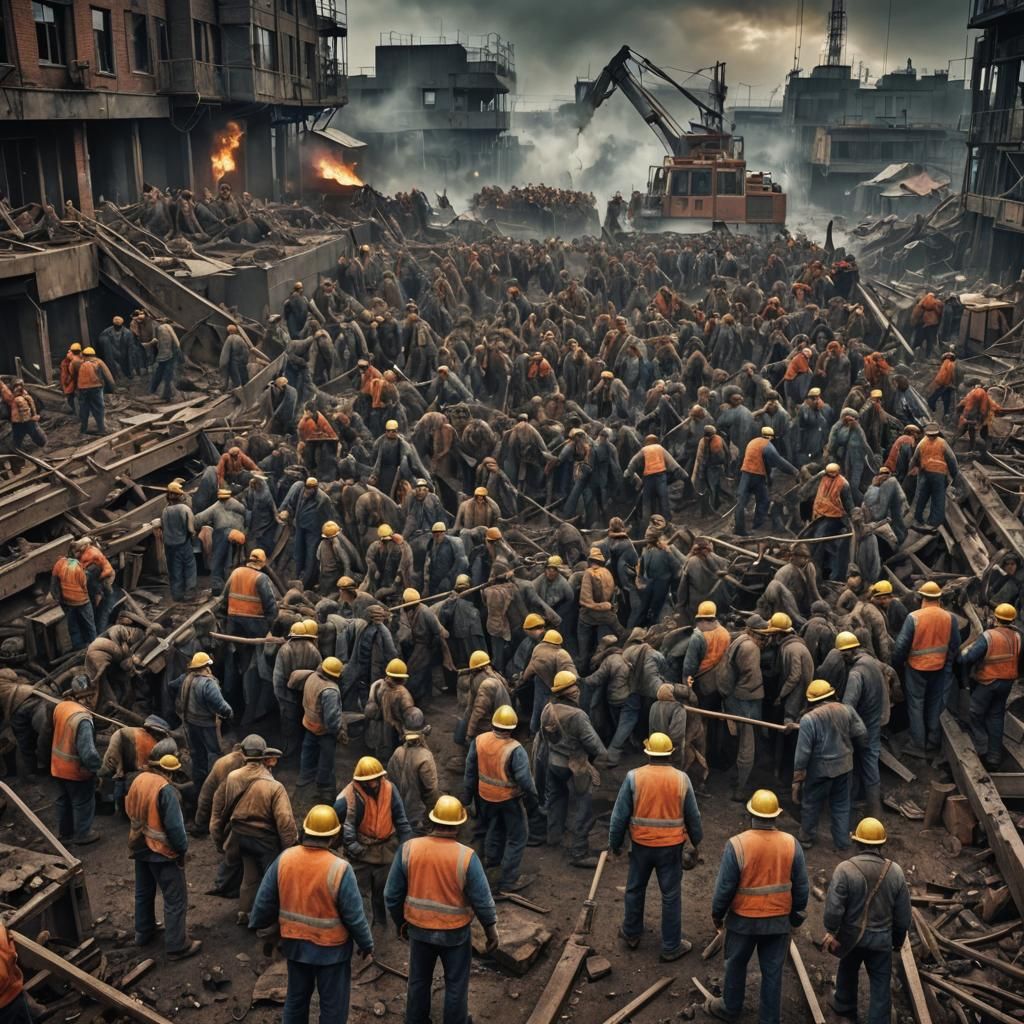 Hyperrealistic Workers' Revolt in High Definition