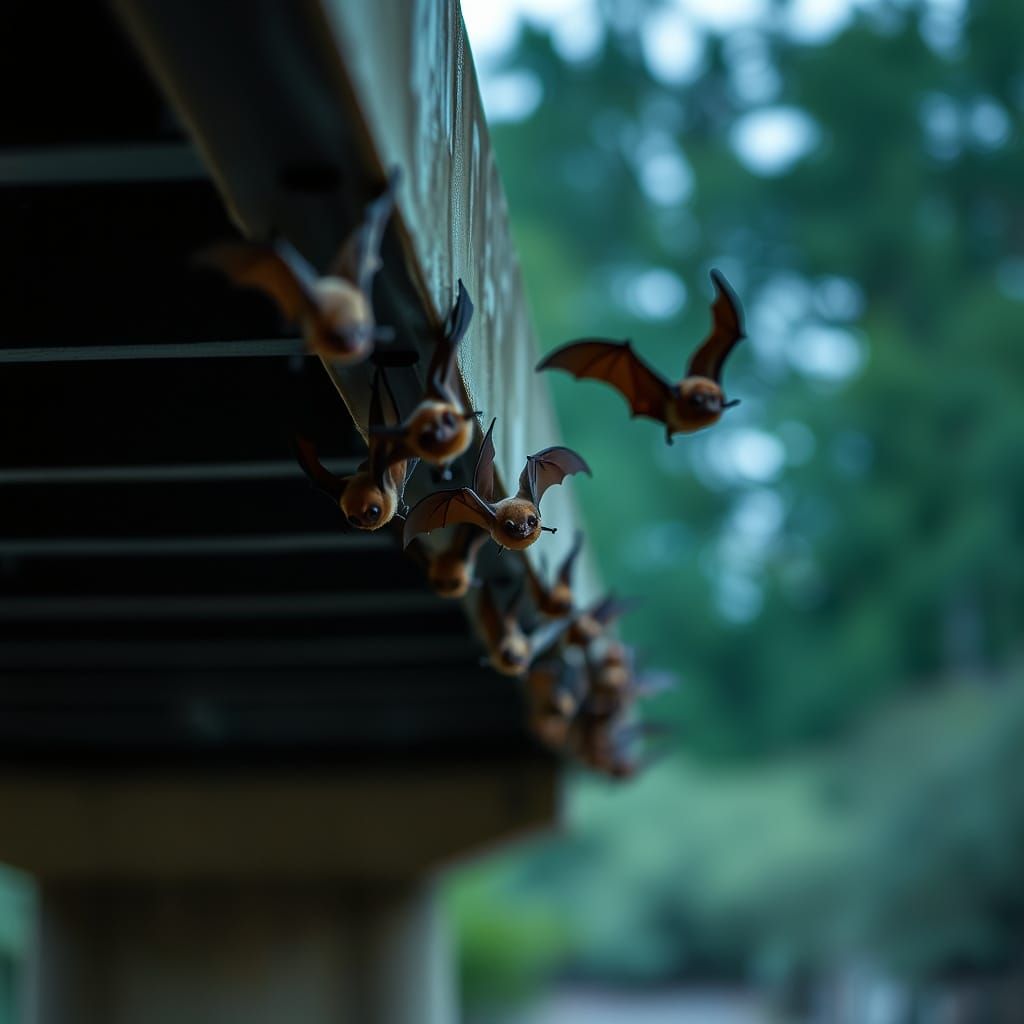 Bats Fly Under Bridge in Natural Light