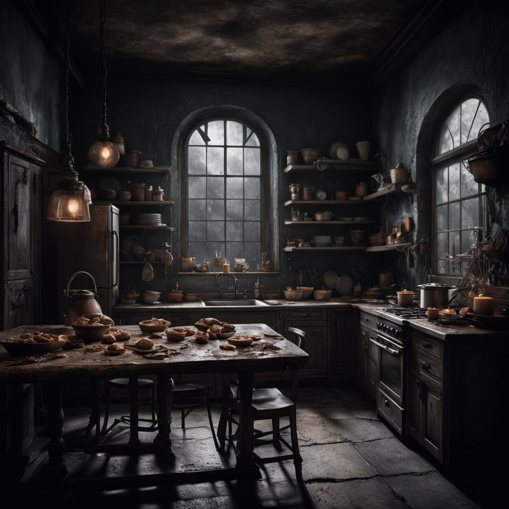 Dark Fantasy Film Still of Gingerbread Man Cookie