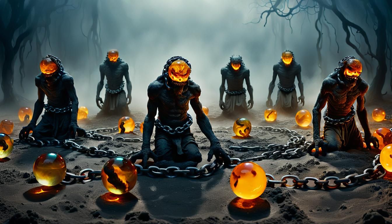 Mystical Mud Demons Imprisoned in Amber Light