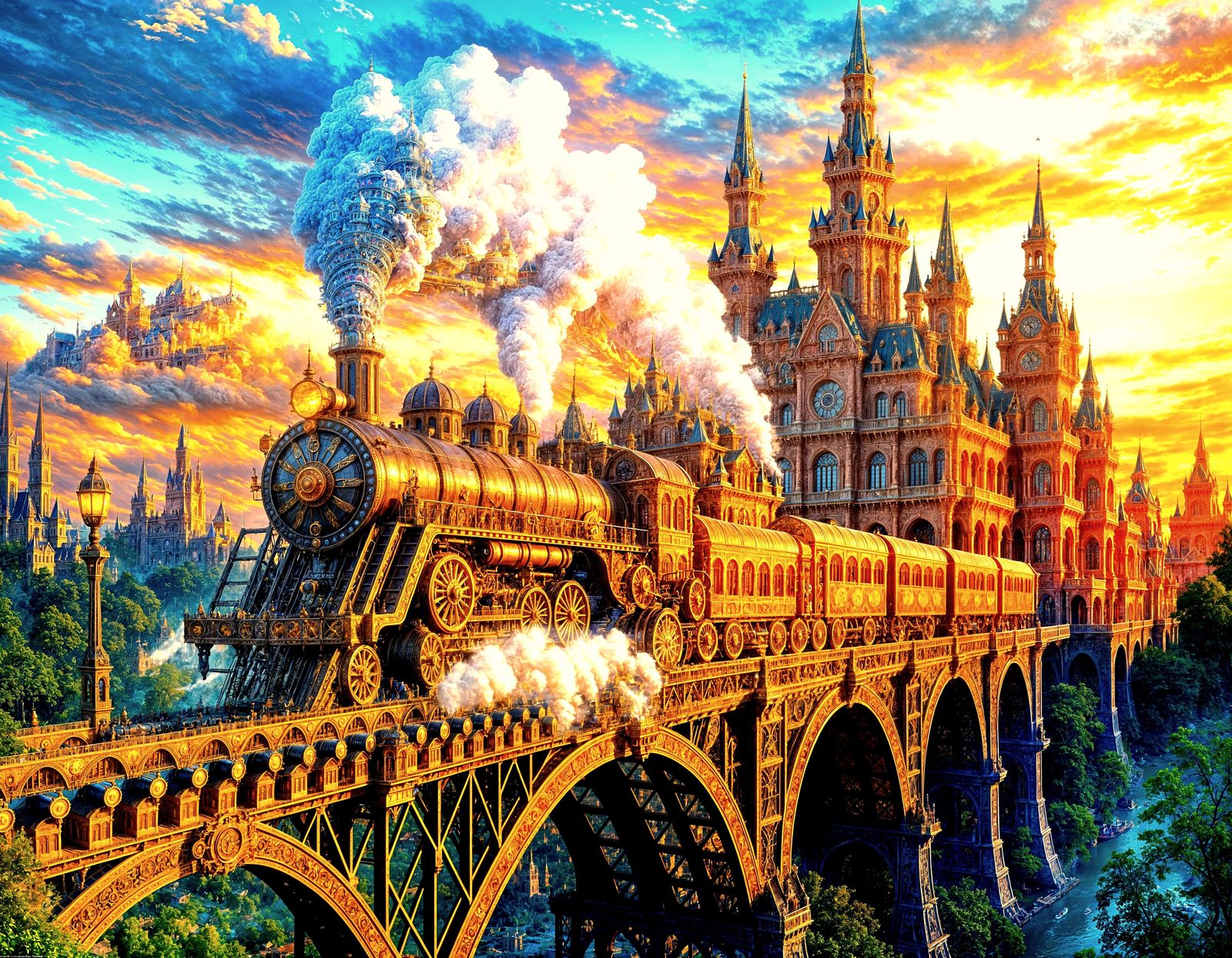 Steampunk Train Journey to Royal Castle