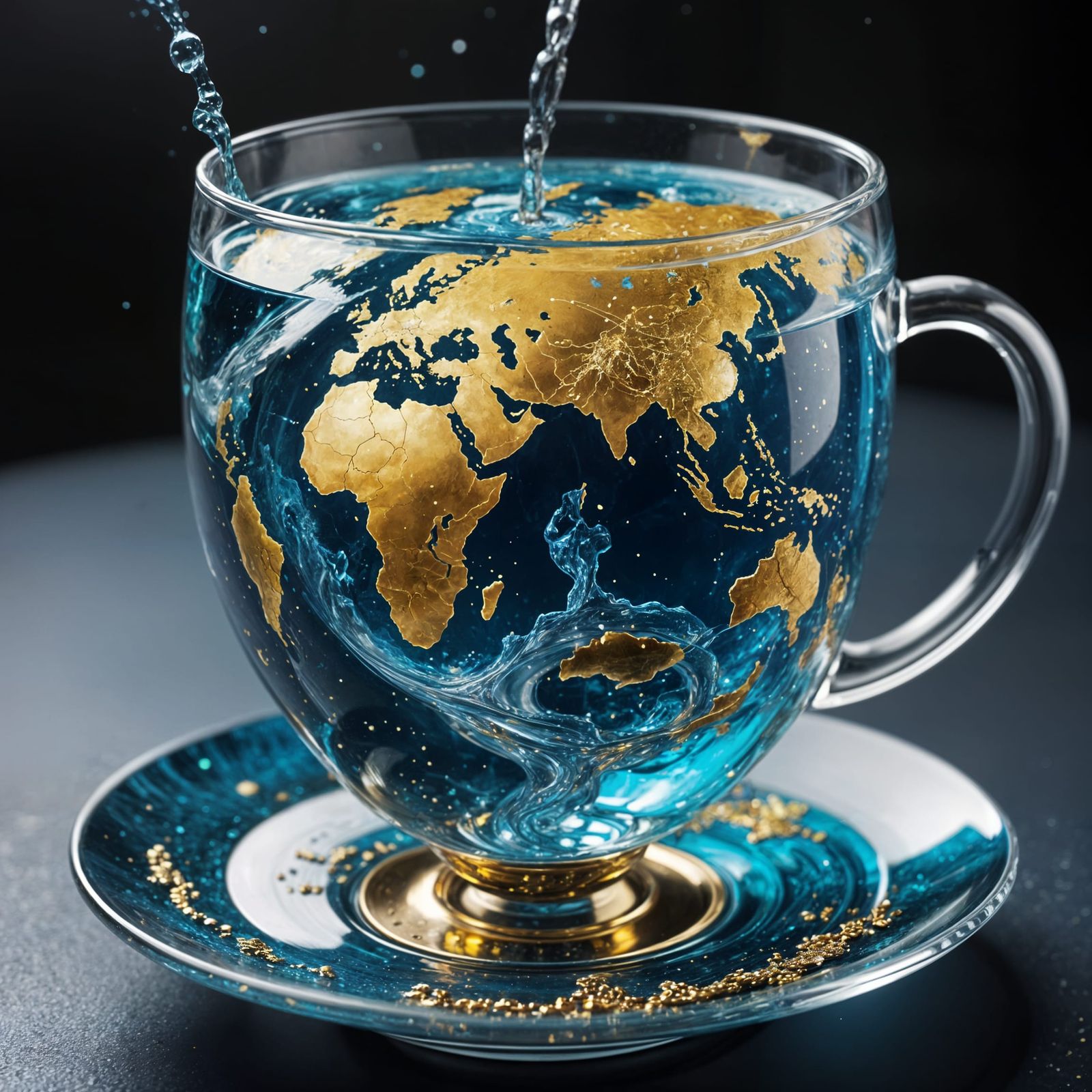 Miniature Planet Vortex Emerging from Glass Cup