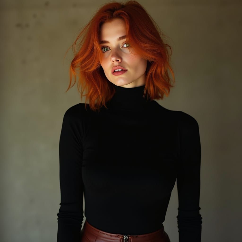 Elegant European Woman in Photorealistic Portrait