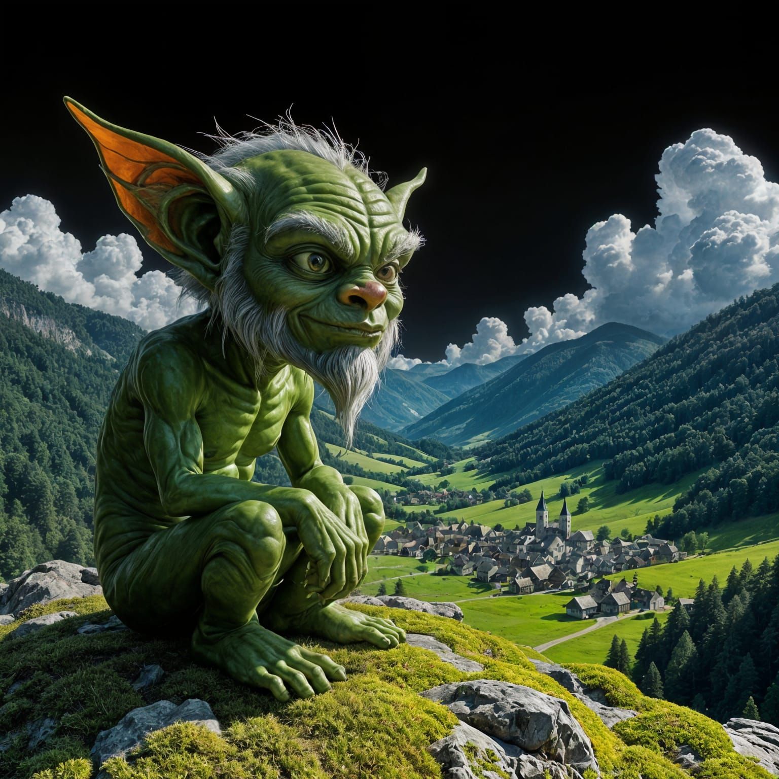 Abstract Goblin Portrait in Surrealist Style