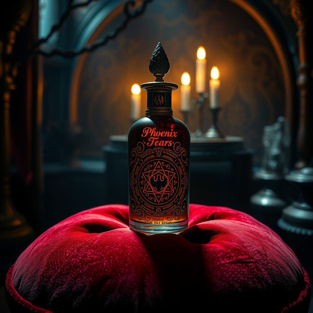 Mystical Phoenix Tears Serum in Gothic Chamber