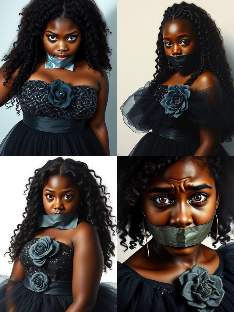 Hyperrealistic Portrait of a Young African American Girl in ...